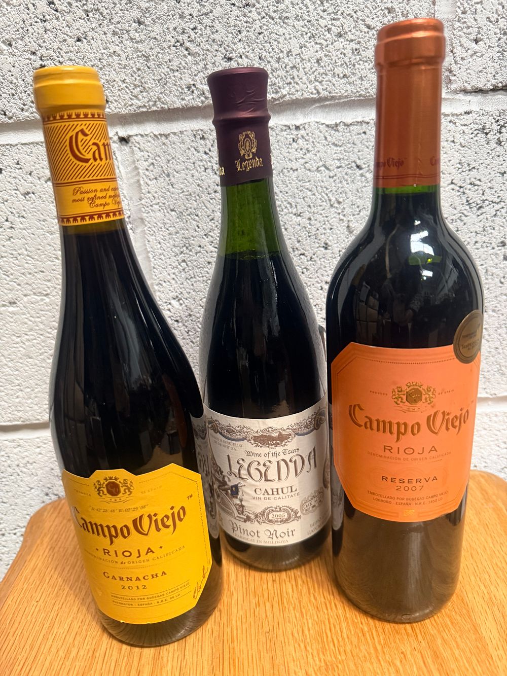 Lot 341: A Trio of Bottled Red Wines including Campo Viejo Rioja and Legenda Pinot Noir