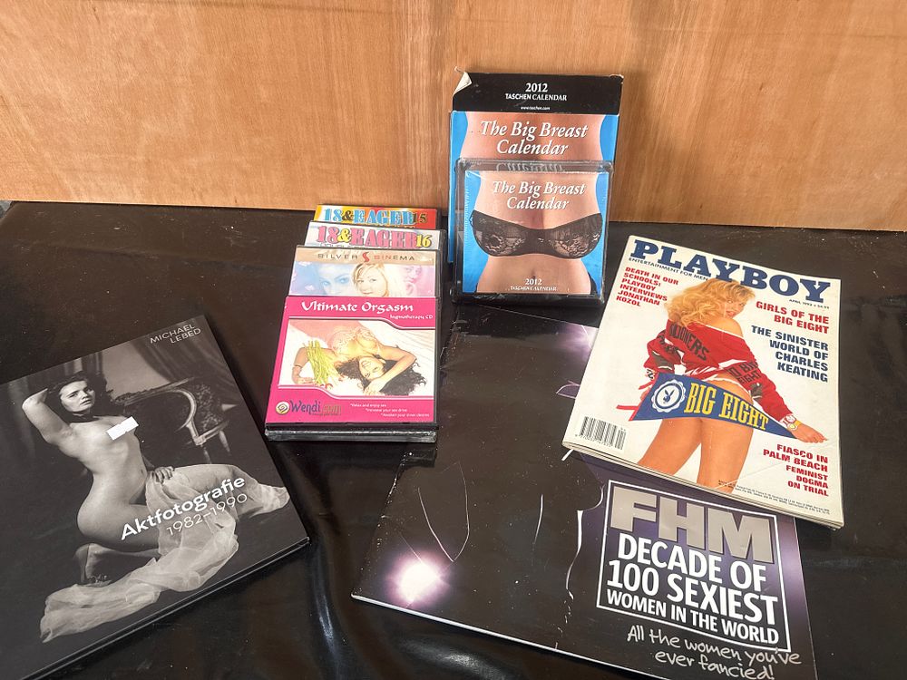 Lot 359: A Collection of Adult Content Magazines, Books, and Media