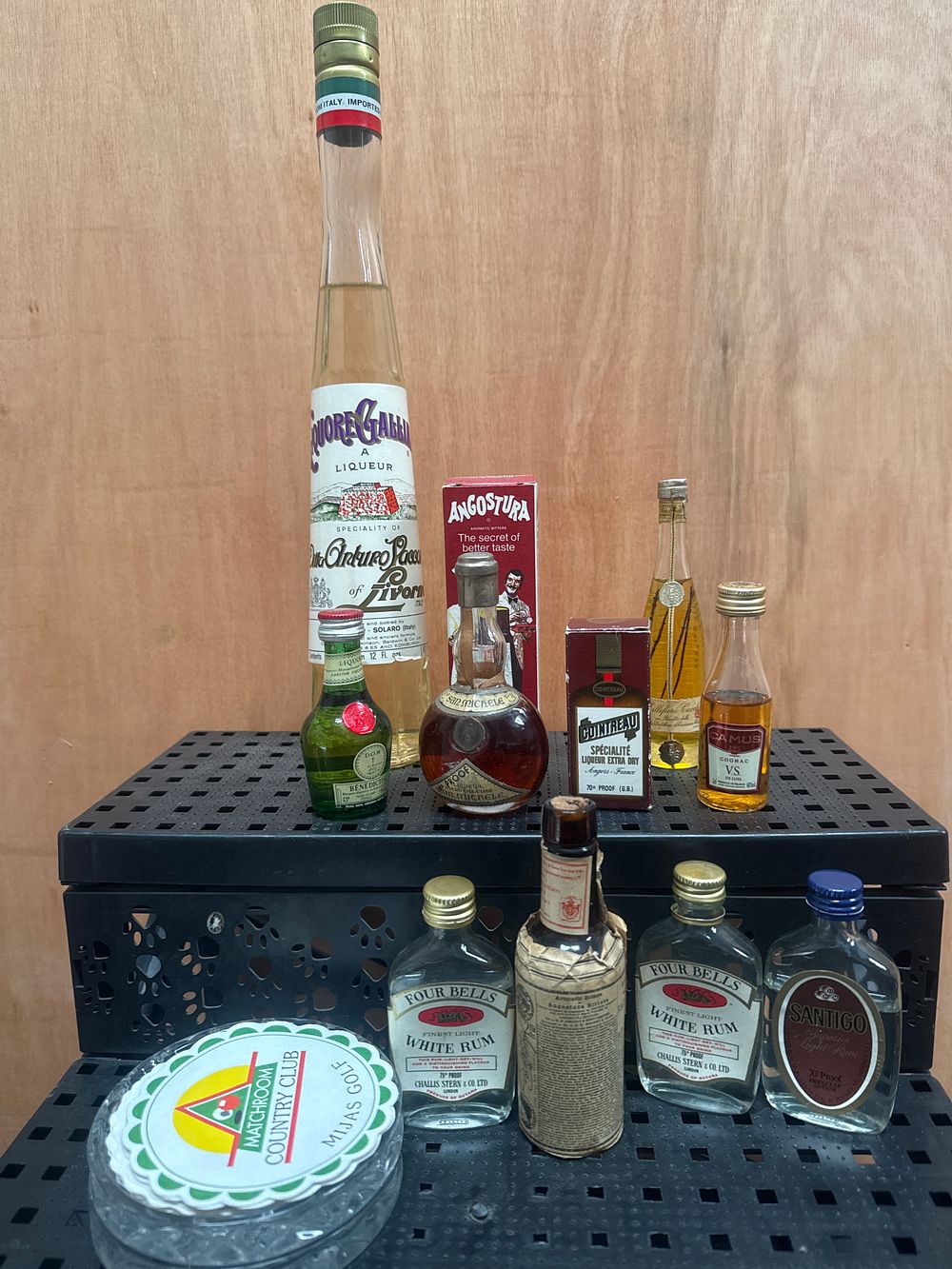 Lot 363: A Collection of Vintage Miniature Liquor Bottles and Barware Including Liquore Galliano