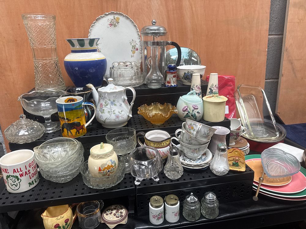 Lot 364: An Assortment of Domestic Ceramics, Glassware, and Kitchenware