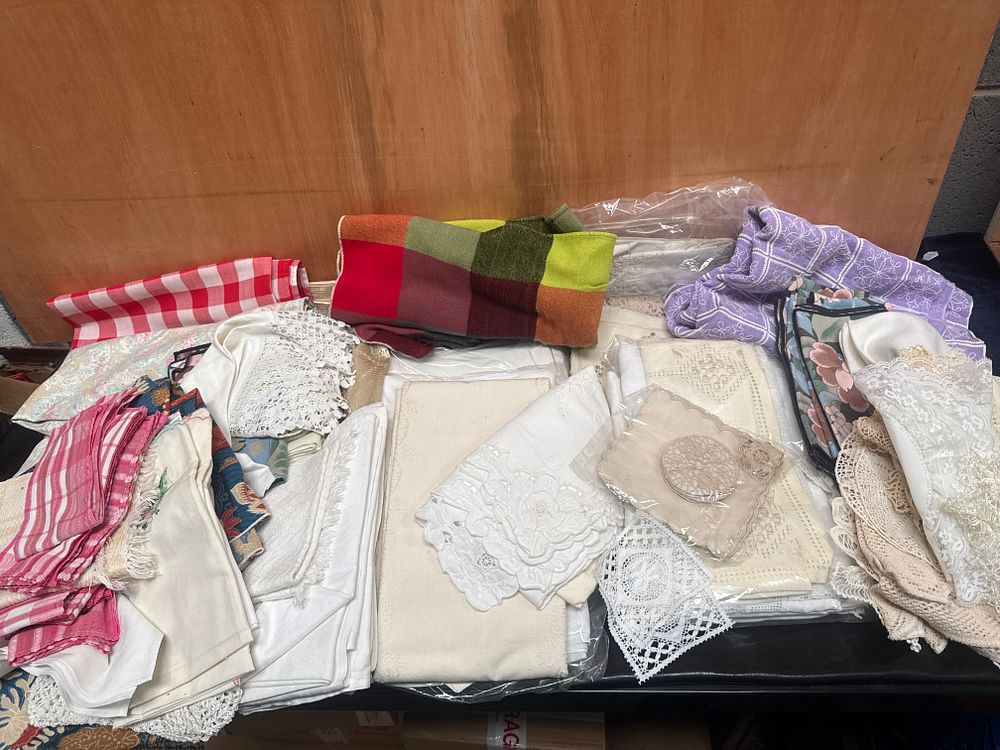 Lot 369: A Collection of Early 20th Century and Later Embroidered Linen and Lacework
