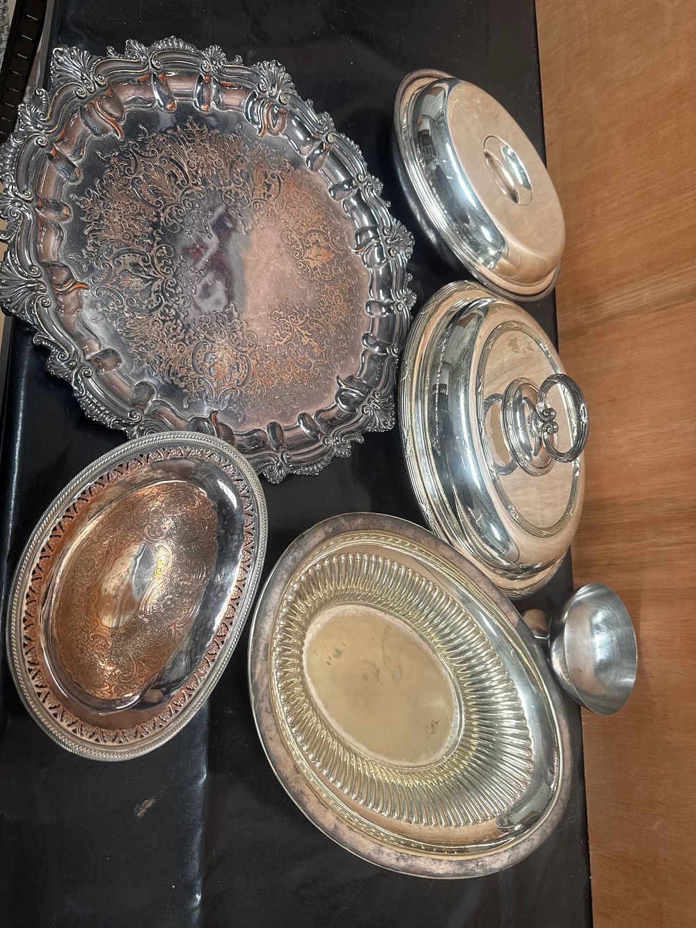 Lot 370: An Assortment of Late 19th and Early 20th Century Silver-Plated Serving Items