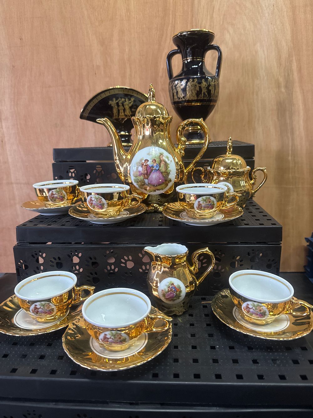 Lot 395: A Collection of Bavarian Gilt Porcelain and Neoclassical Style Decorative Objects