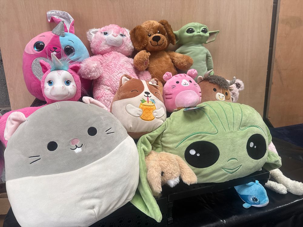 Lot 400: A Collection of Squishmallows and Build-A-Bear Workshop Plush Toys including Star Wars Grogu
