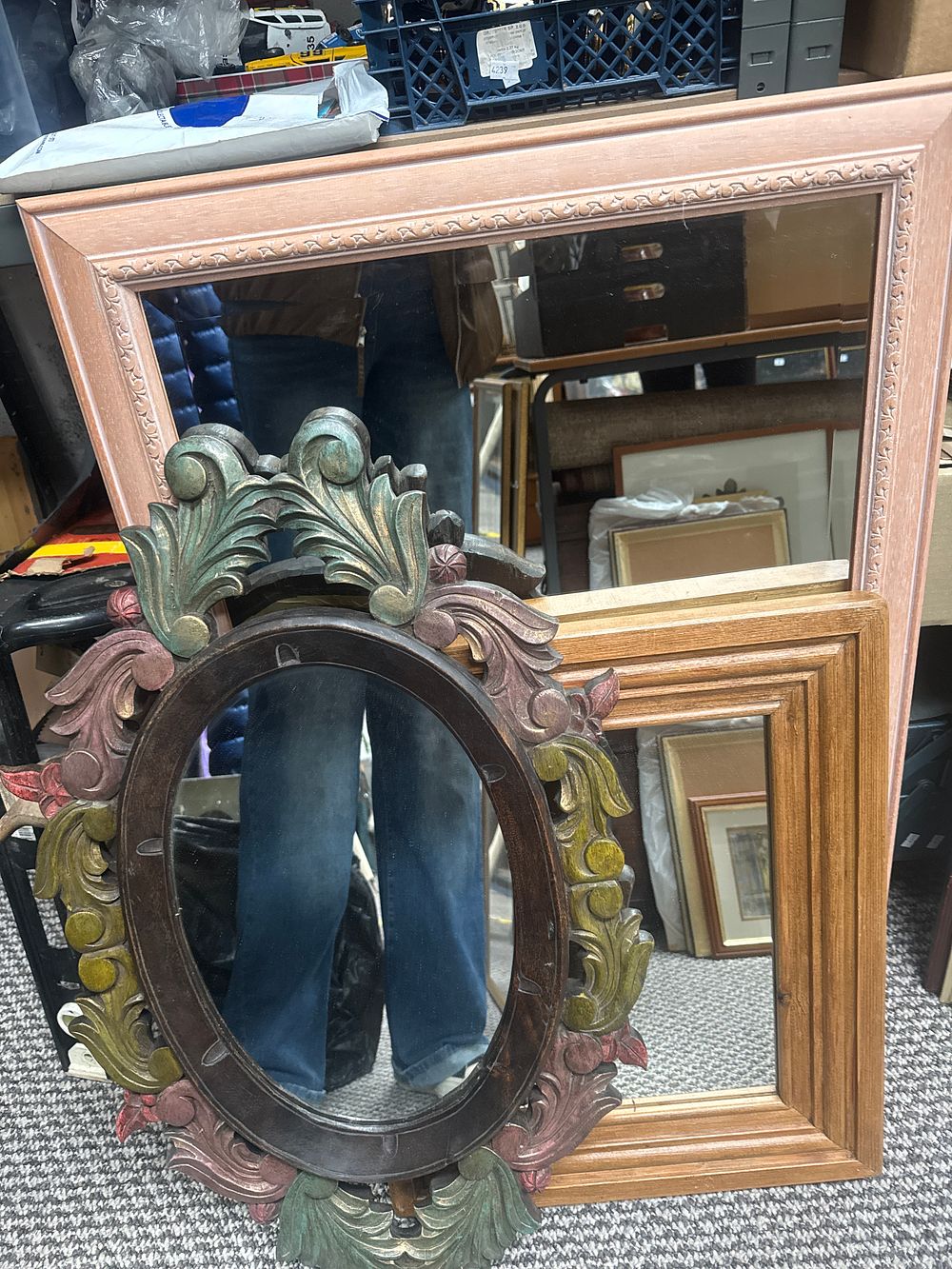 Lot 412: Three Decorative Wall Mirrors and Frames Including a Vintage Turner Style Ornate Oval Mirror