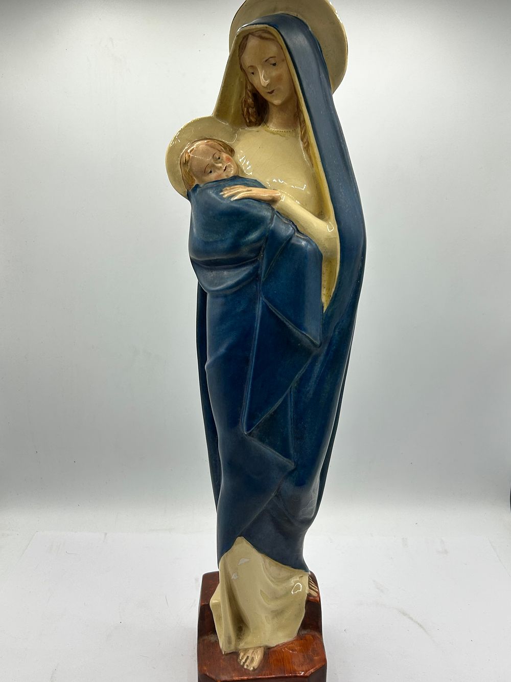 Lot 421: A Mayer's Marlee Mid-Century Glazed Ceramic Madonna and Child Statue
