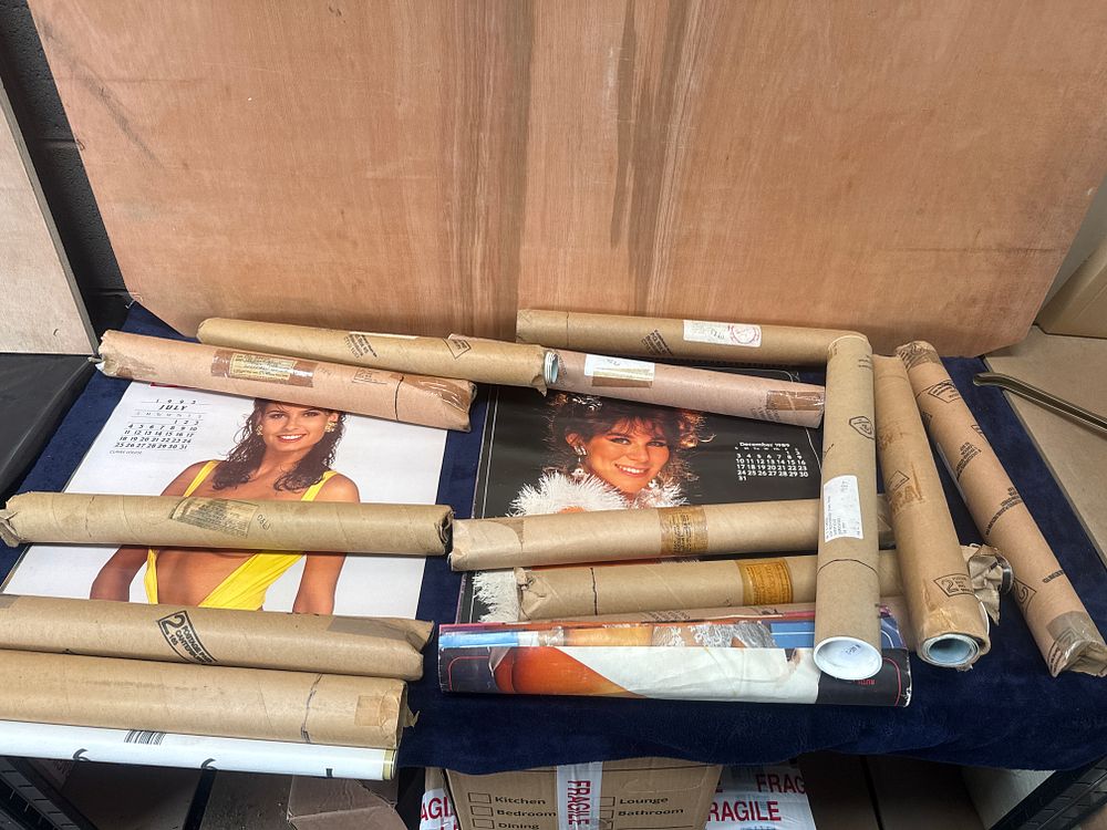 Lot 441: A Collection of 14 Vintage The Sun Page 3 Calendars and Posters