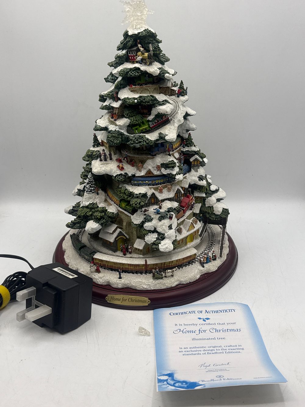 Lot 442: Thomas Kinkade Bradford Editions Home for Christmas Illuminated Tree