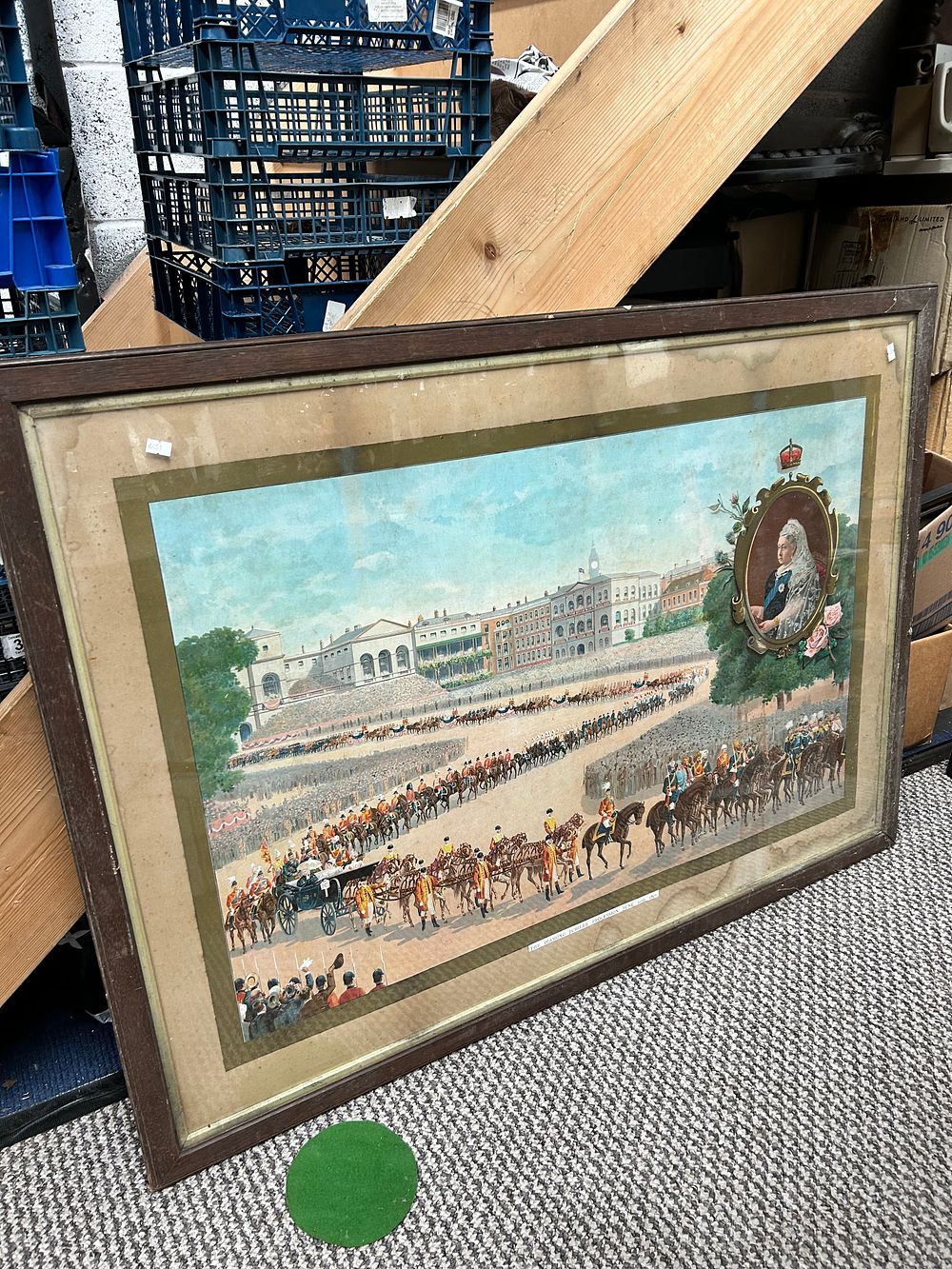 Lot 466: A Large 46x34” Victorian Commemorative Colour Lithograph of The Diamond Jubilee Procession, 1897