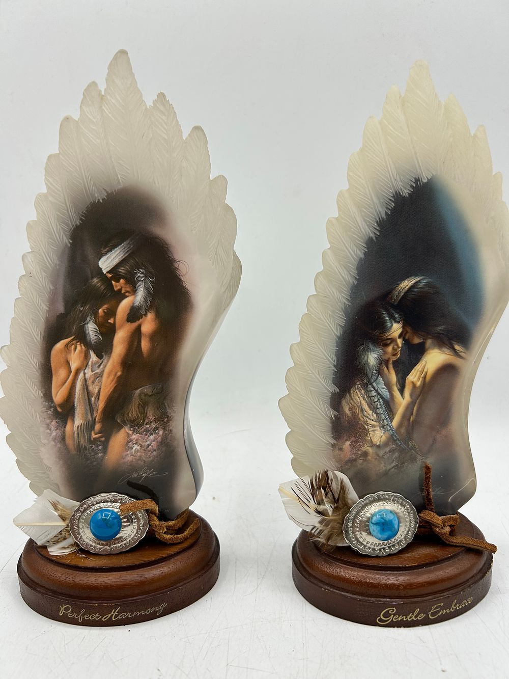 Lot 481: A Pair of Bradford Exchange Souls of the Spirit Figurines by Lee Bogle
