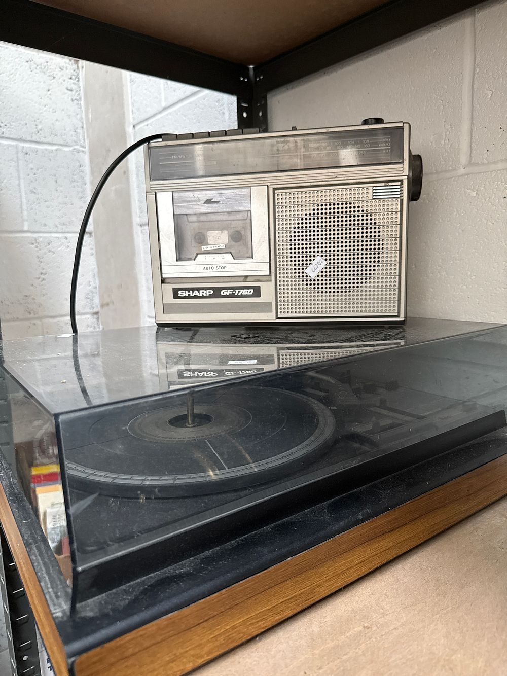 Lot 553: Two Audio Units comprising a Sharp GF-1760 Radio Cassette Recorder and a Turntable