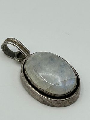 A Large Silver and Moonstone Pendant