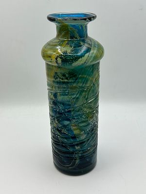 A large Mdina studio glass vase with applied trailing.