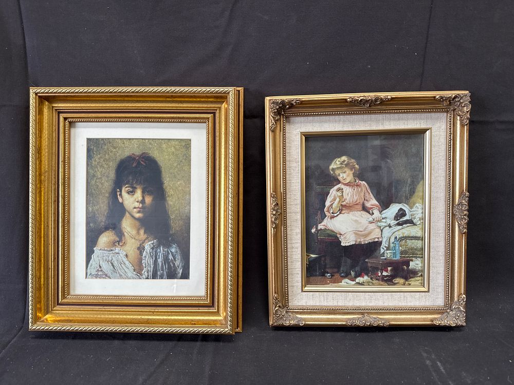 Lot 302: A Pair of Framed Decorative Prints After Aleksej Alekseevic Harlamoff (Russian, 1840-1925) and Charles Trevor Garland (British, 1855-1906) (Signed)