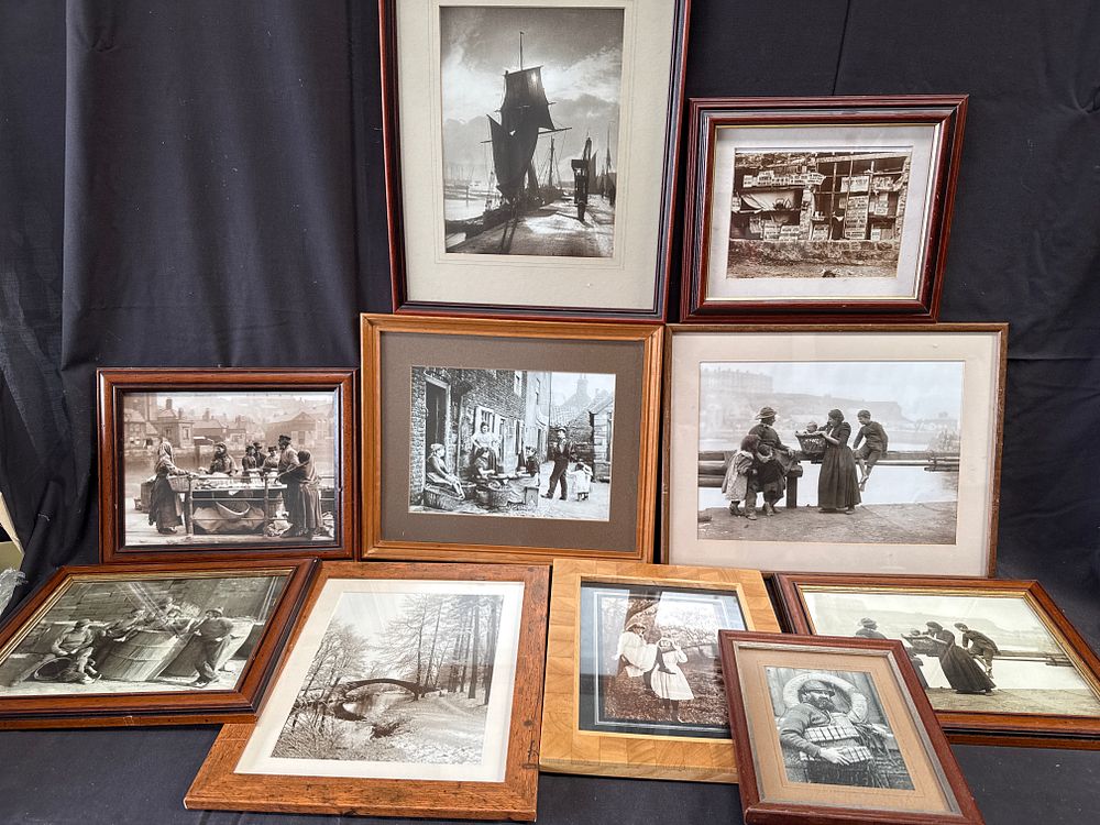 Lot 316: Ten Framed Black and White Photographic Prints of Whitby and Maritime Scenes after Frank Meadow Sutcliffe