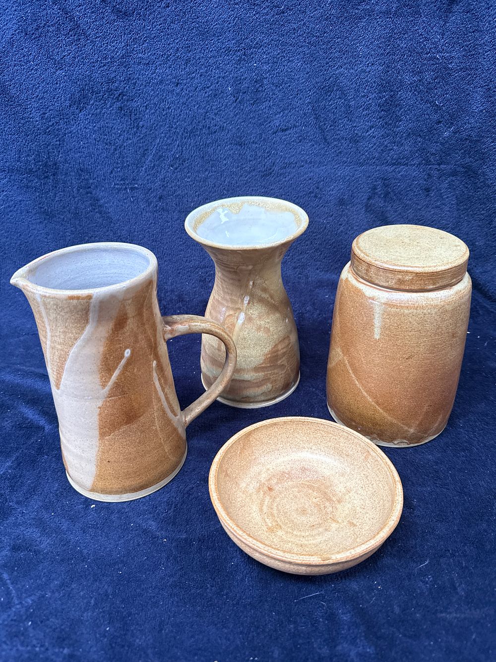 Lot 321: An Assortment of Studio Pottery Stoneware Including a Jug