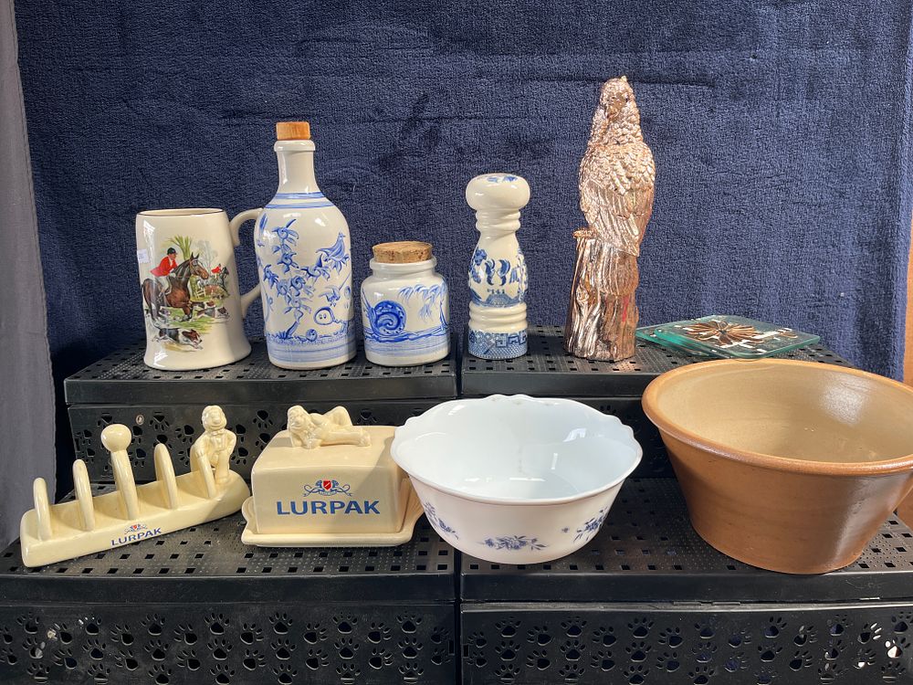 Lot 350: A Group of Decorative Ceramics and Kitchenalia including Lurpak Promotional Ware