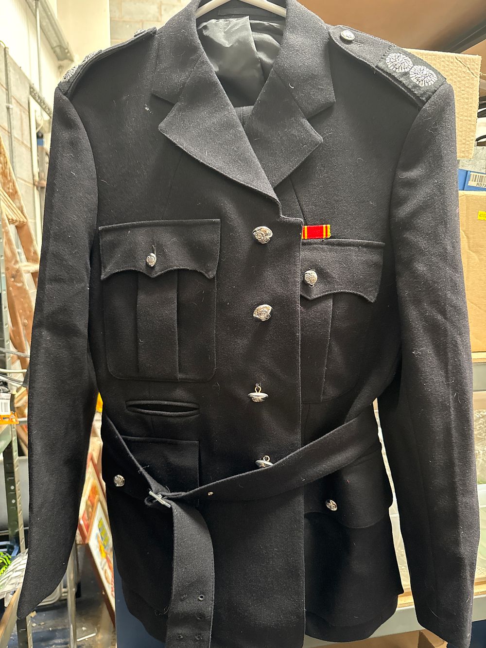Lot 472: A British Fire Service Station Officer's Uniform Tunic and Trousers