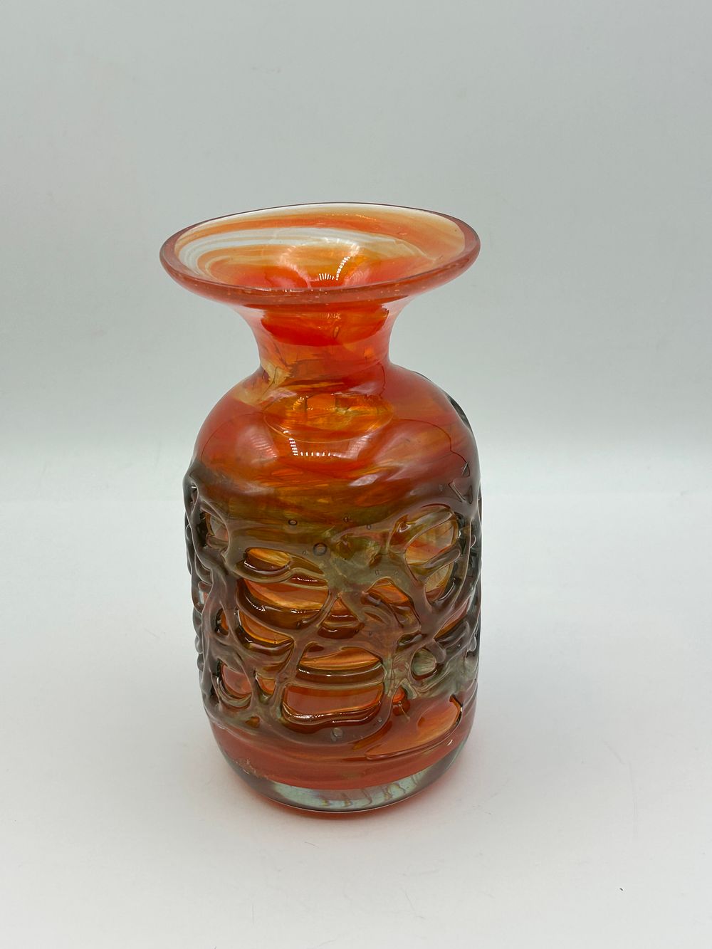 Lot 576: A Signed Mdina Lava Glass Vase