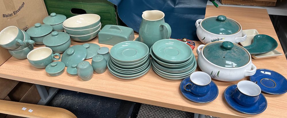 Lot 1053: A Collection of Denby Manor Green and Other British Stoneware Ceramics