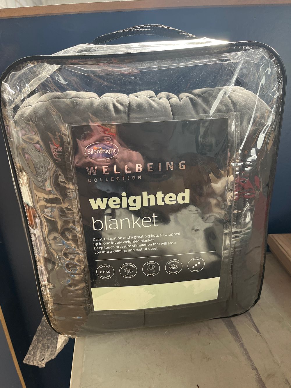 Lot 1078: Silentnight Wellbeing Collection 6.8kg Weighted Blanket in Grey