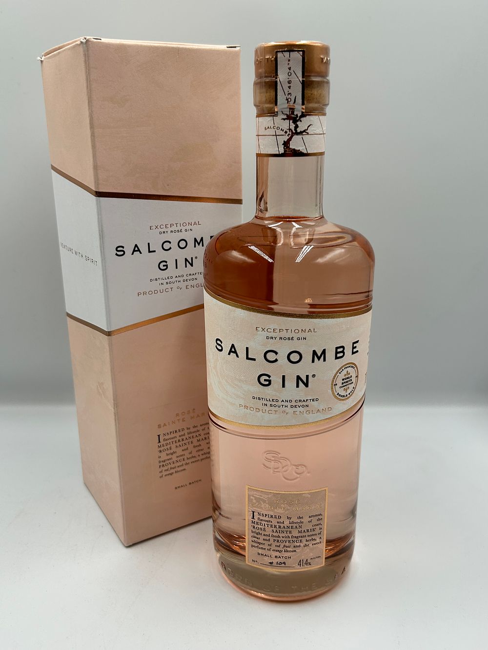 Lot 1144: A 70cl Bottle of Salcombe Gin Rose Sainte Marie with Presentation Box