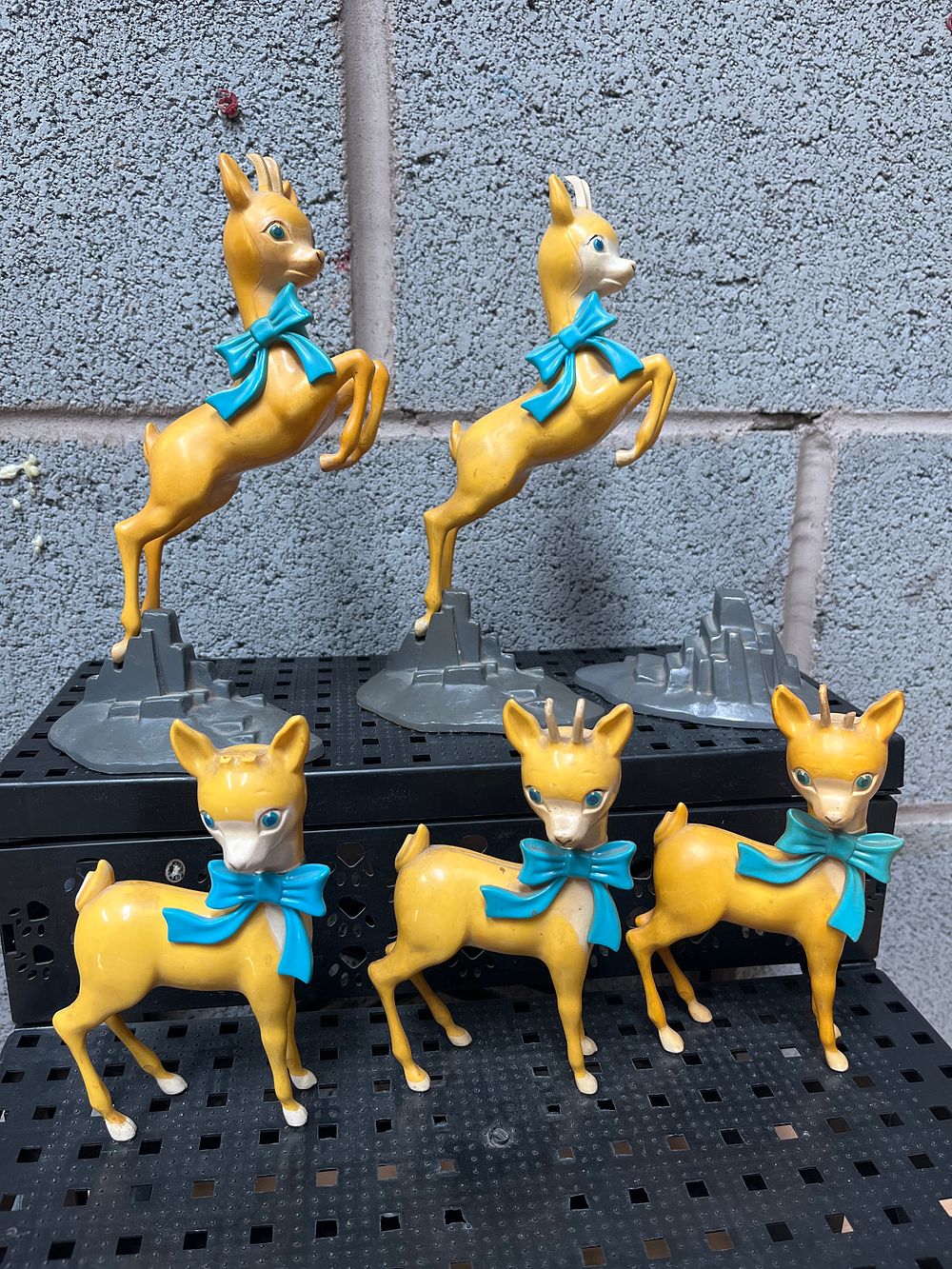 Lot 585: A Collection of Stylised Plastic Deer Figurines Attributed to Babycham