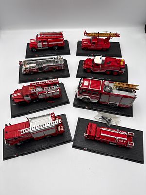 A Collection of Eight Del Prado Fire Engines of the World Models. A collection of eight die-cast 