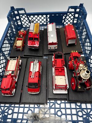 A Collection of Eight Del Prado Die-cast Model Fire Engines. A collection of eight die-cast and 
