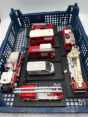 Eight DelPrado Collection Die-Cast Model Fire and Emergency Vehicles. A collection of eight 