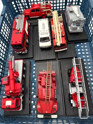 Eight Del Prado Collection Die-Cast Model Fire and Emergency Vehicles. A collection of eight 