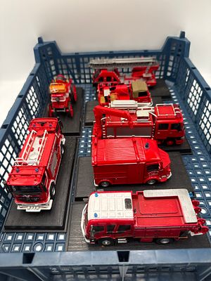 A Collection of Seven delPrado Collection Die-Cast Model Fire Engines and Emergency Vehicles. A 
