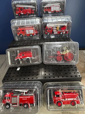A Collection of Eight Del Prado Die-Cast Model Fire Service Vehicles. A collection of eight 