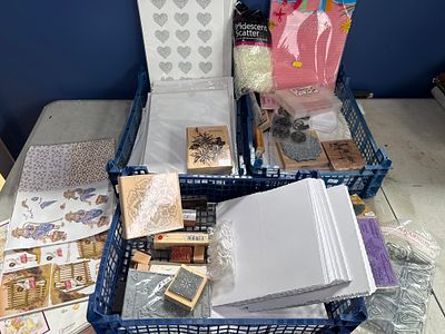 An Assortment of Card-making and Rubber Stamping Supplies. A collection of assorted card-making 