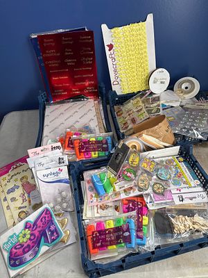 A Large Assortment of Arts, Crafts, and Stationery Supplies featuring Brands Dovecraft, Craft 