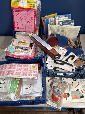 A Collection of Assorted Paper Crafting, Card Making, and Scrapbooking Supplies. An extensive 