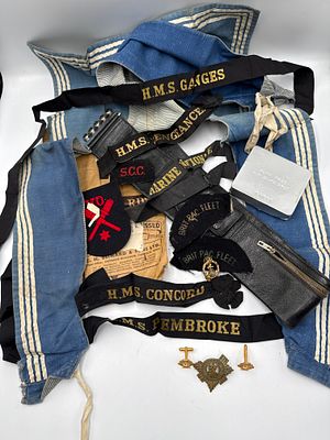 A Collection of Royal Navy and Associated Military Insignia, Personal Effects, and Accoutrements. 