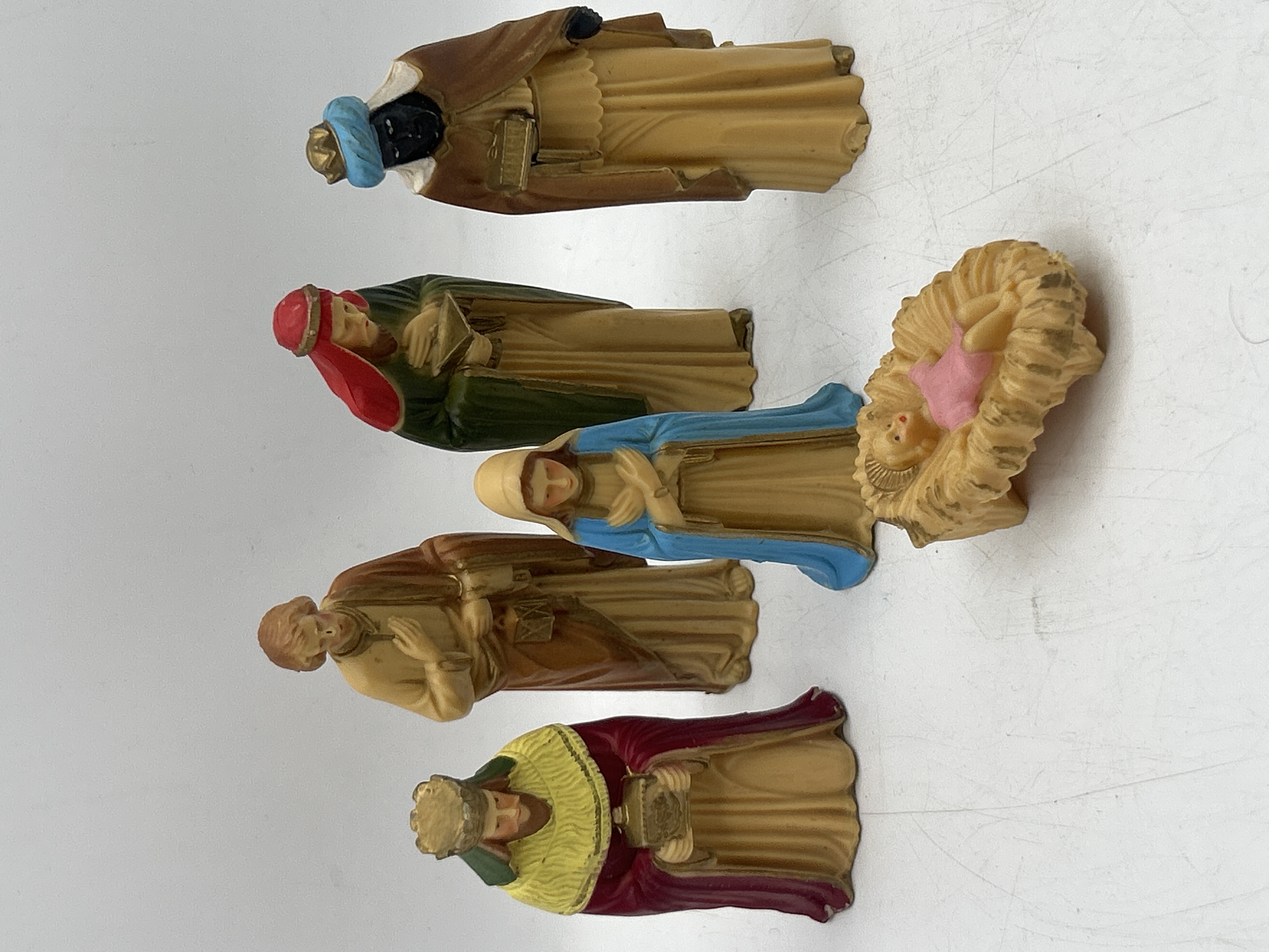 A Six-Piece Art Plastics Nativity Set