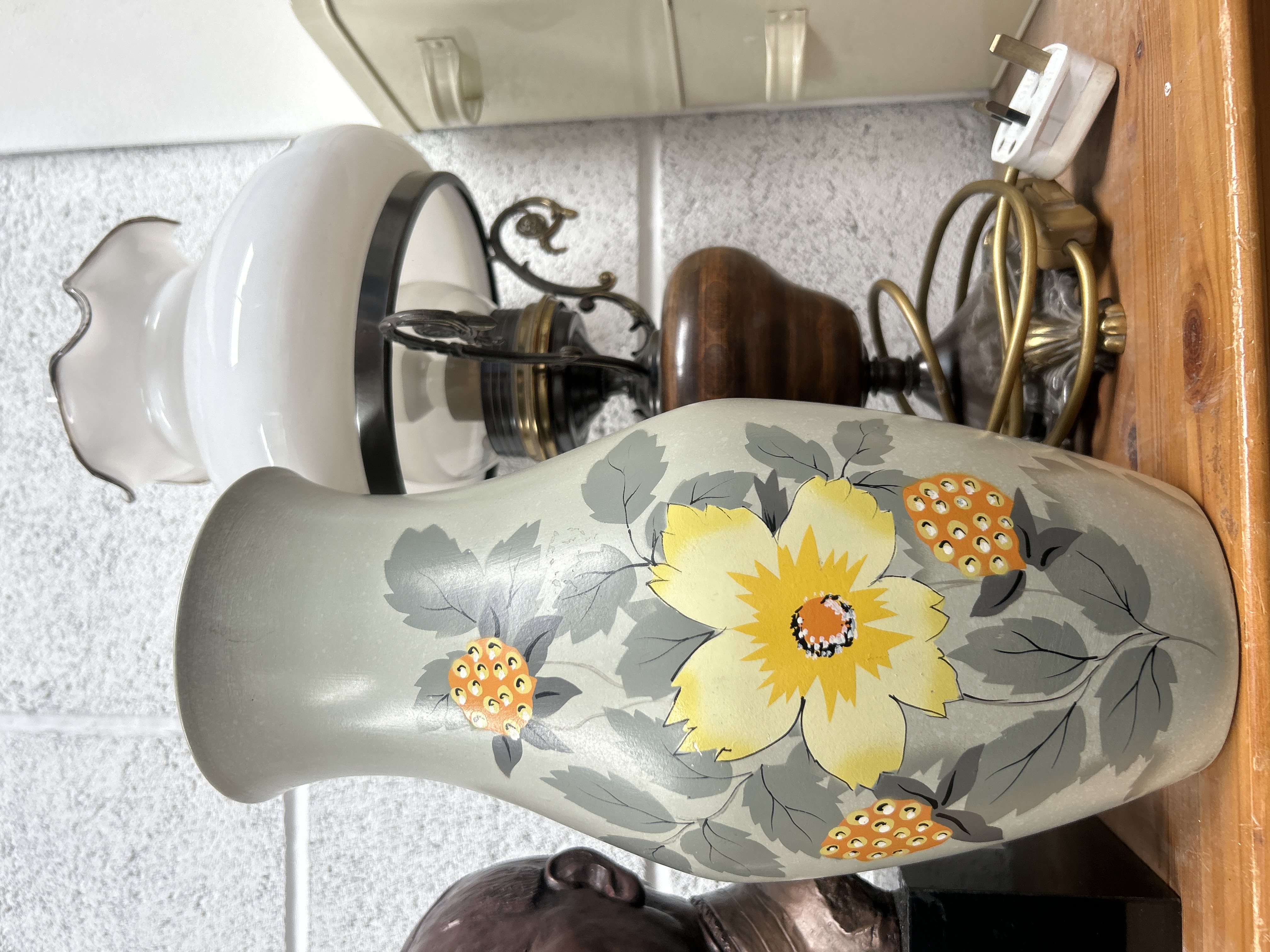 Two Items: A Brentleigh Ware Salcombe Pattern Ceramic Vase and an Electric Table Lamp