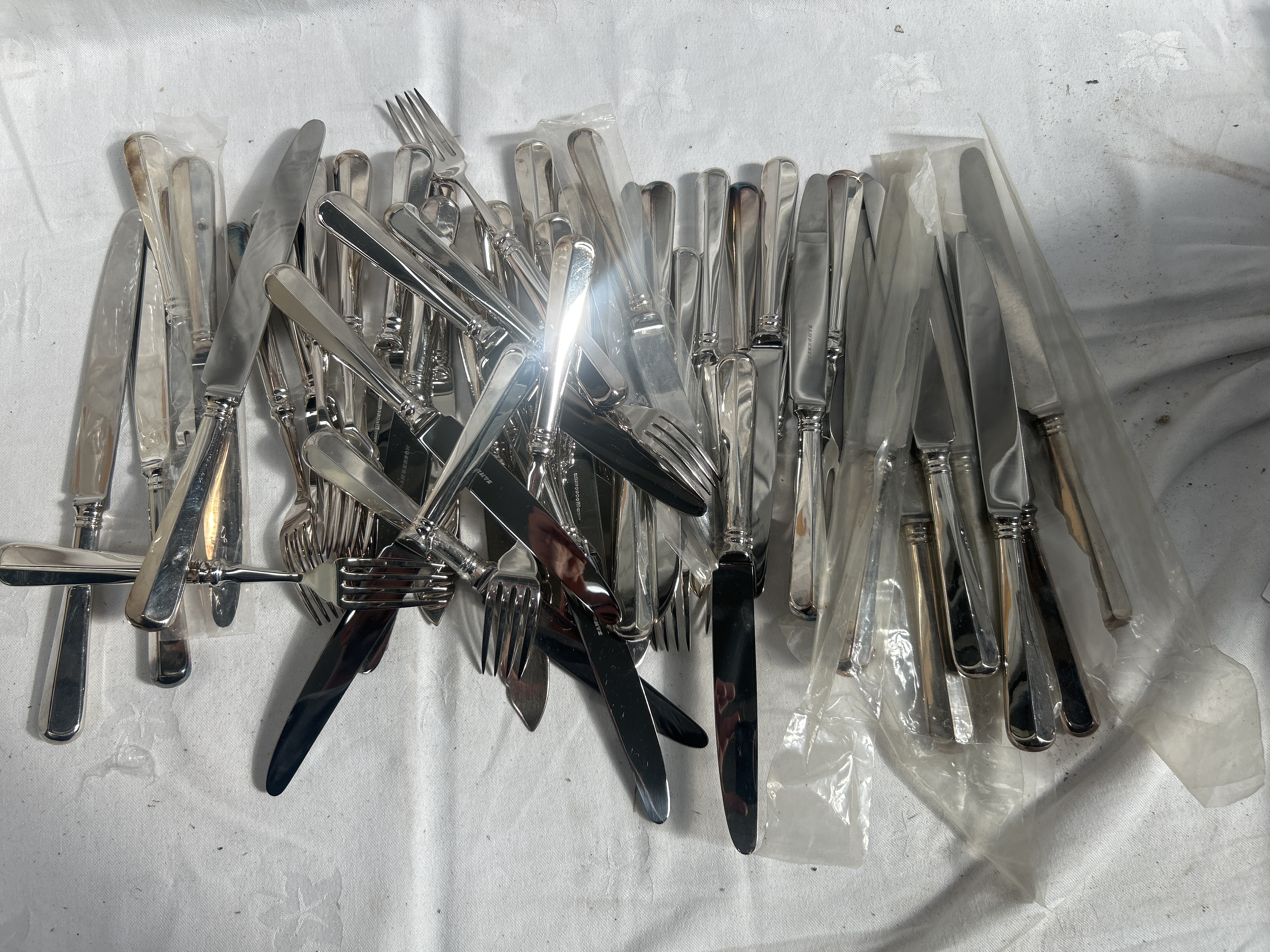 A Collection of Sanderson Silver-Plated Old English Pattern Flatware