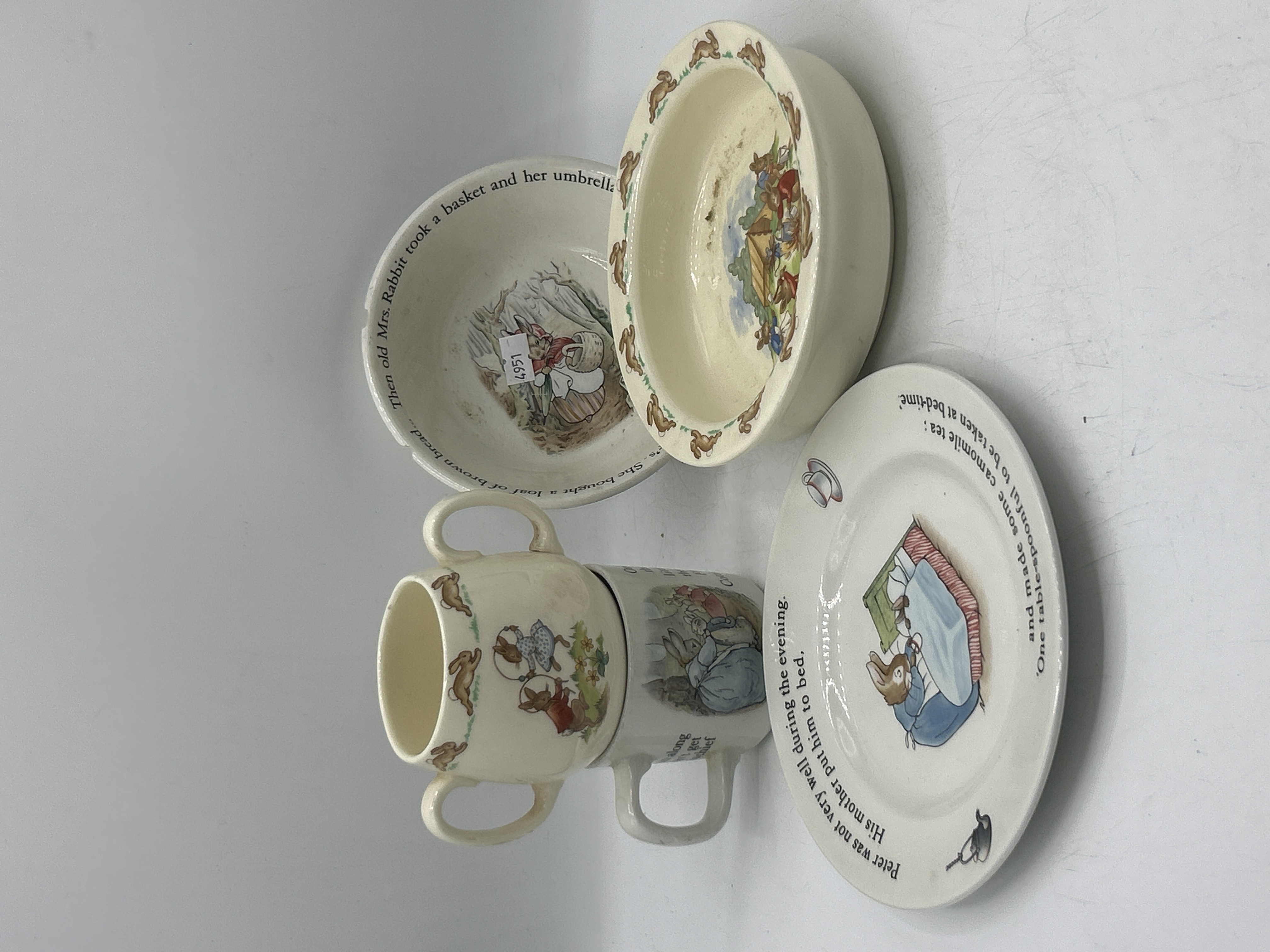 A set of four Wedgwood Peter Rabbit nursery ceramics