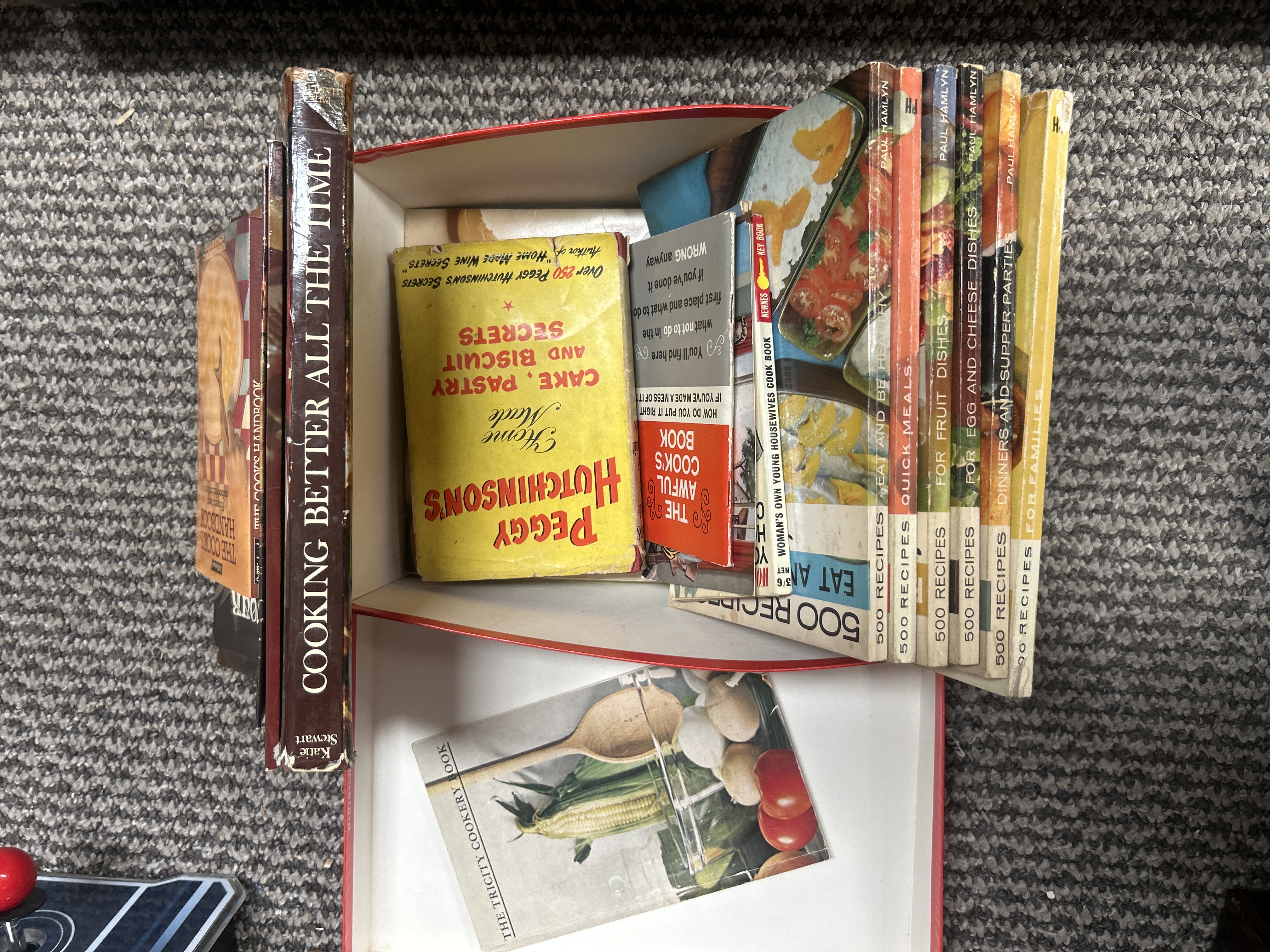 A Collection of Vintage British Cookbooks including Katie Stewart and Paul Hamlyn 500 Recipes Series