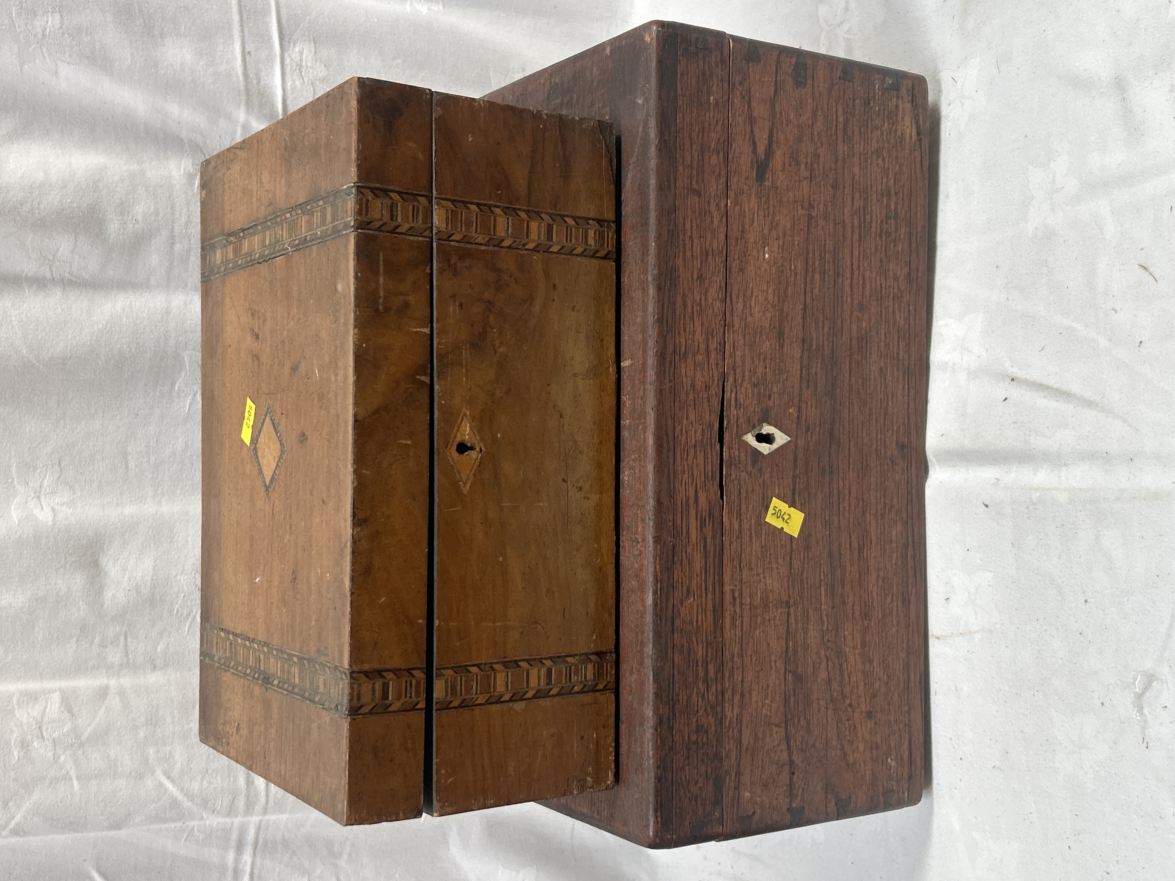 Two 19th Century Wooden Boxes including a Tunbridge Style Inlaid Trinket Box