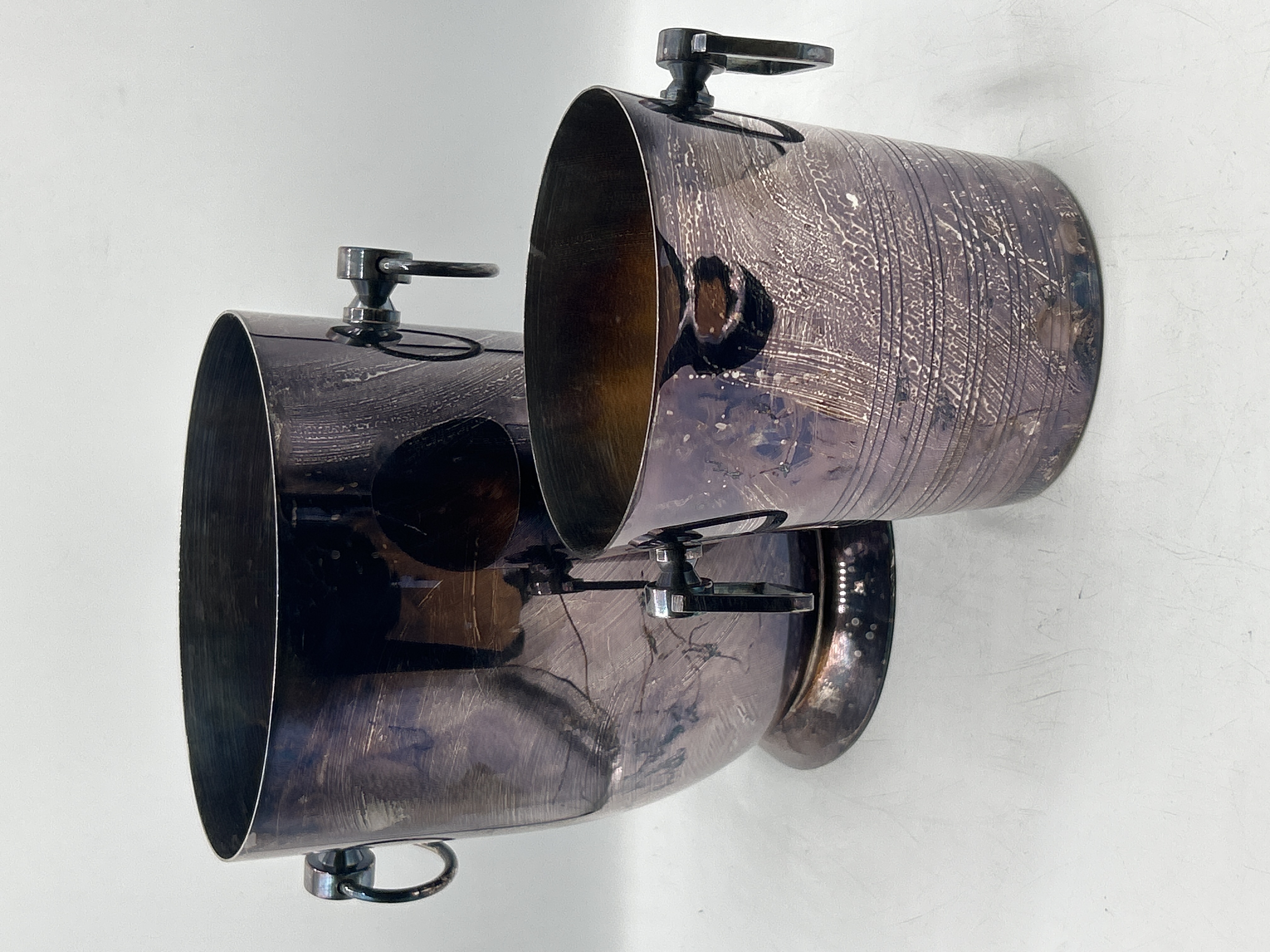 Two Vintage Silver-Plated Ice Buckets including a Pedestal Wine Cooler and a Reeded Cylindrical Bucket
