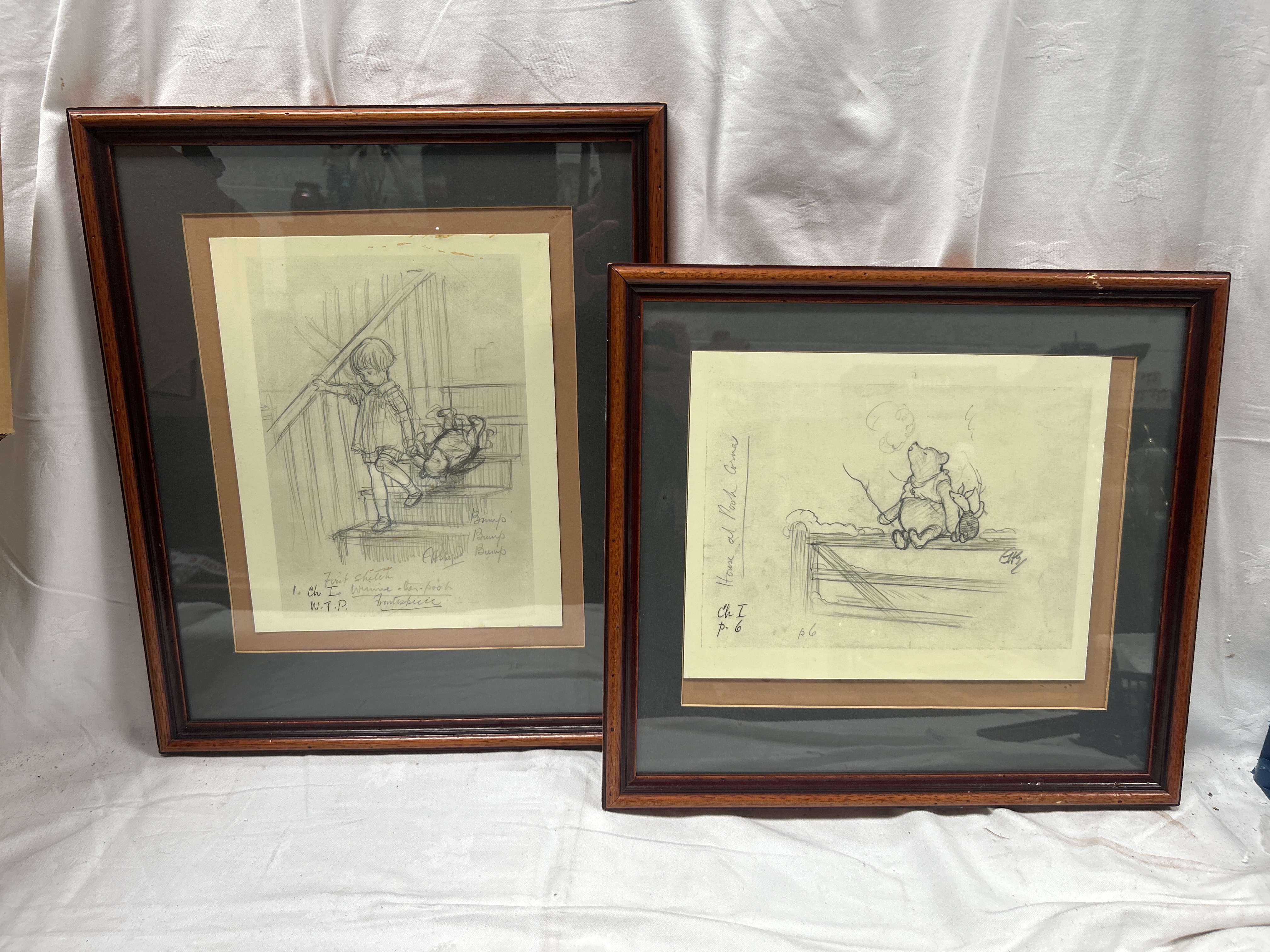 E.H. Shepard, A Pair of Framed Winnie-the-Pooh Prints