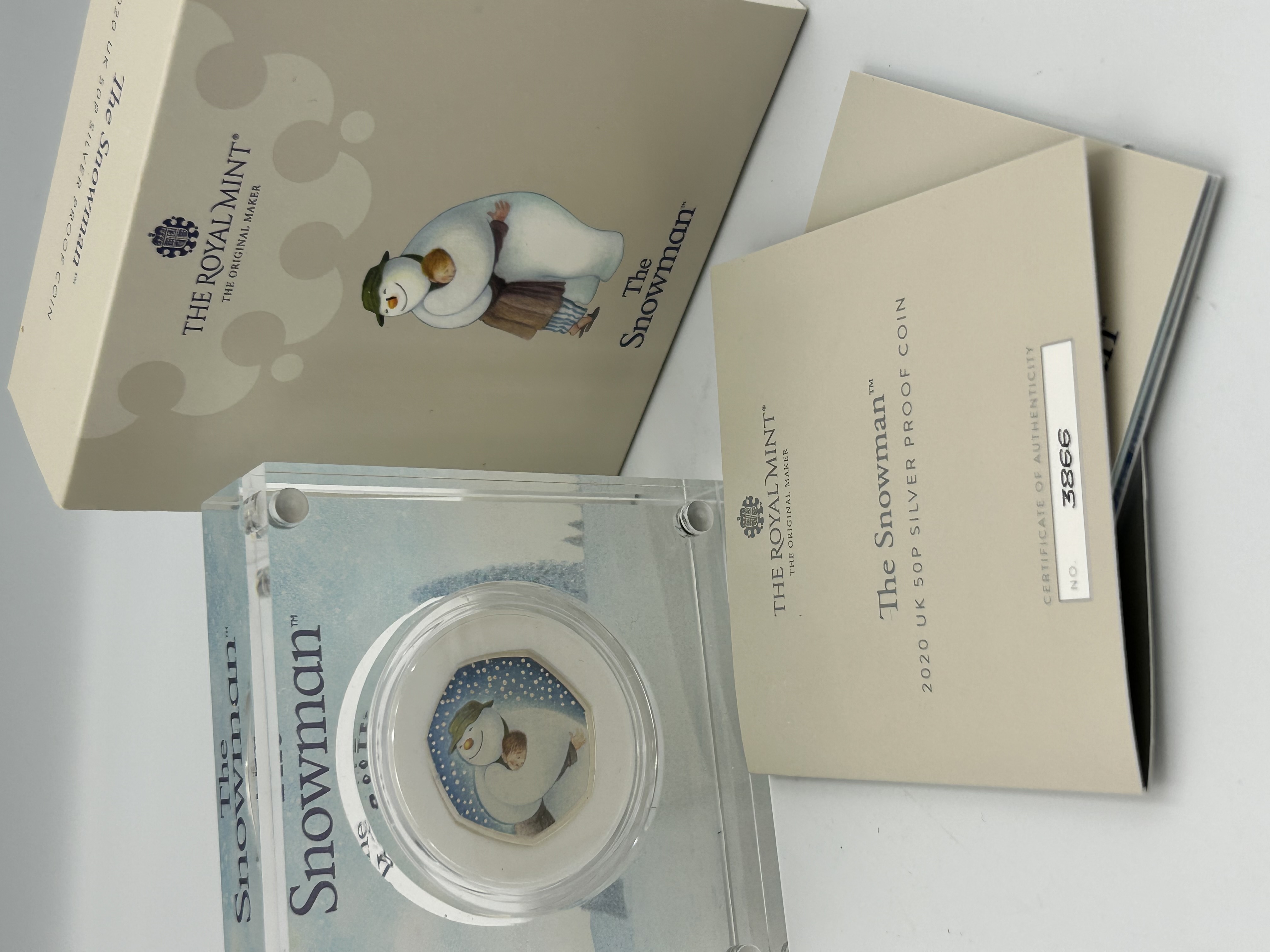 2020 UK The Snowman Silver Proof 50 Pence Coin