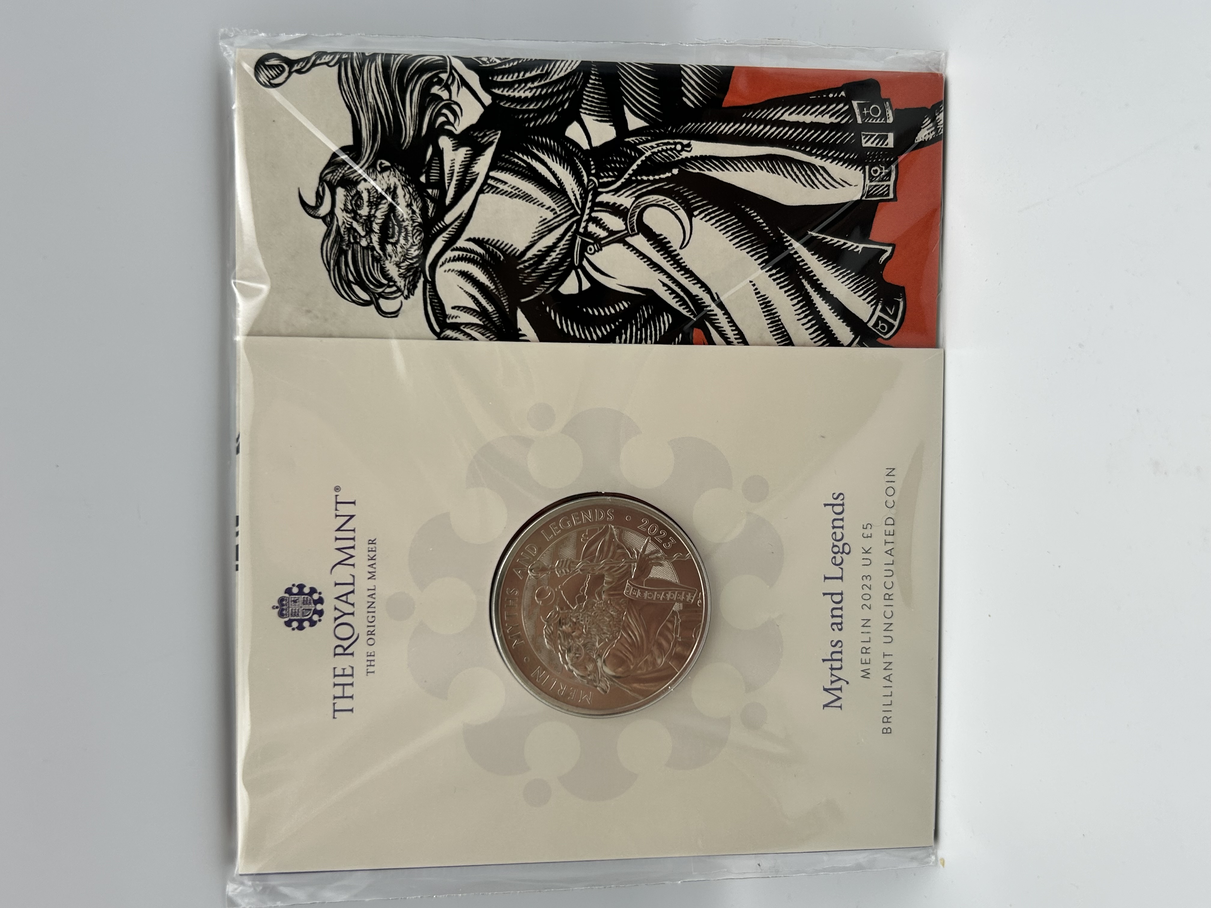 2023 UK Myths and Legends Merlin £5 Brilliant Uncirculated Coin Pack