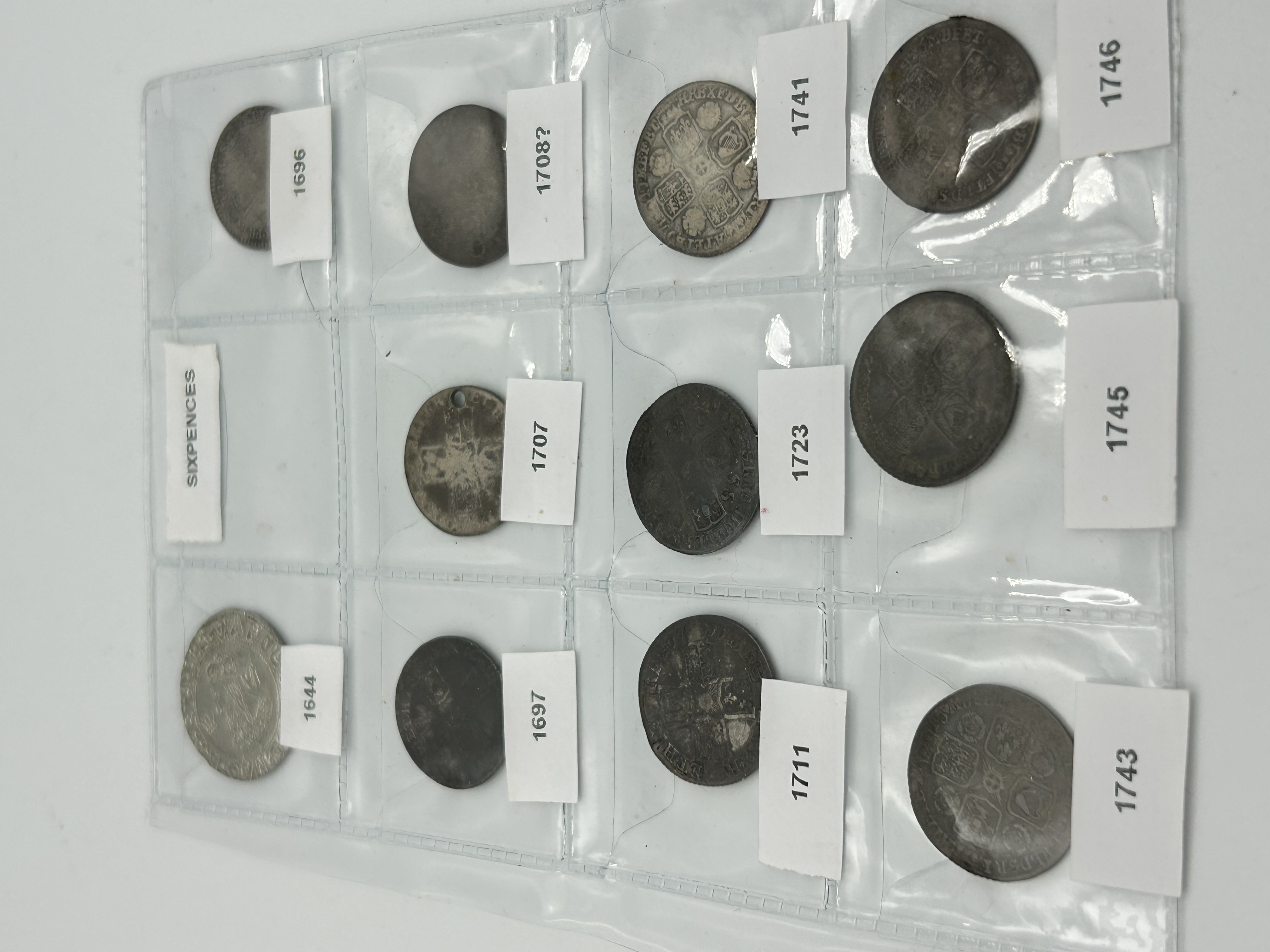 A Collection of UK Silver Sixpences, Charles I to George II