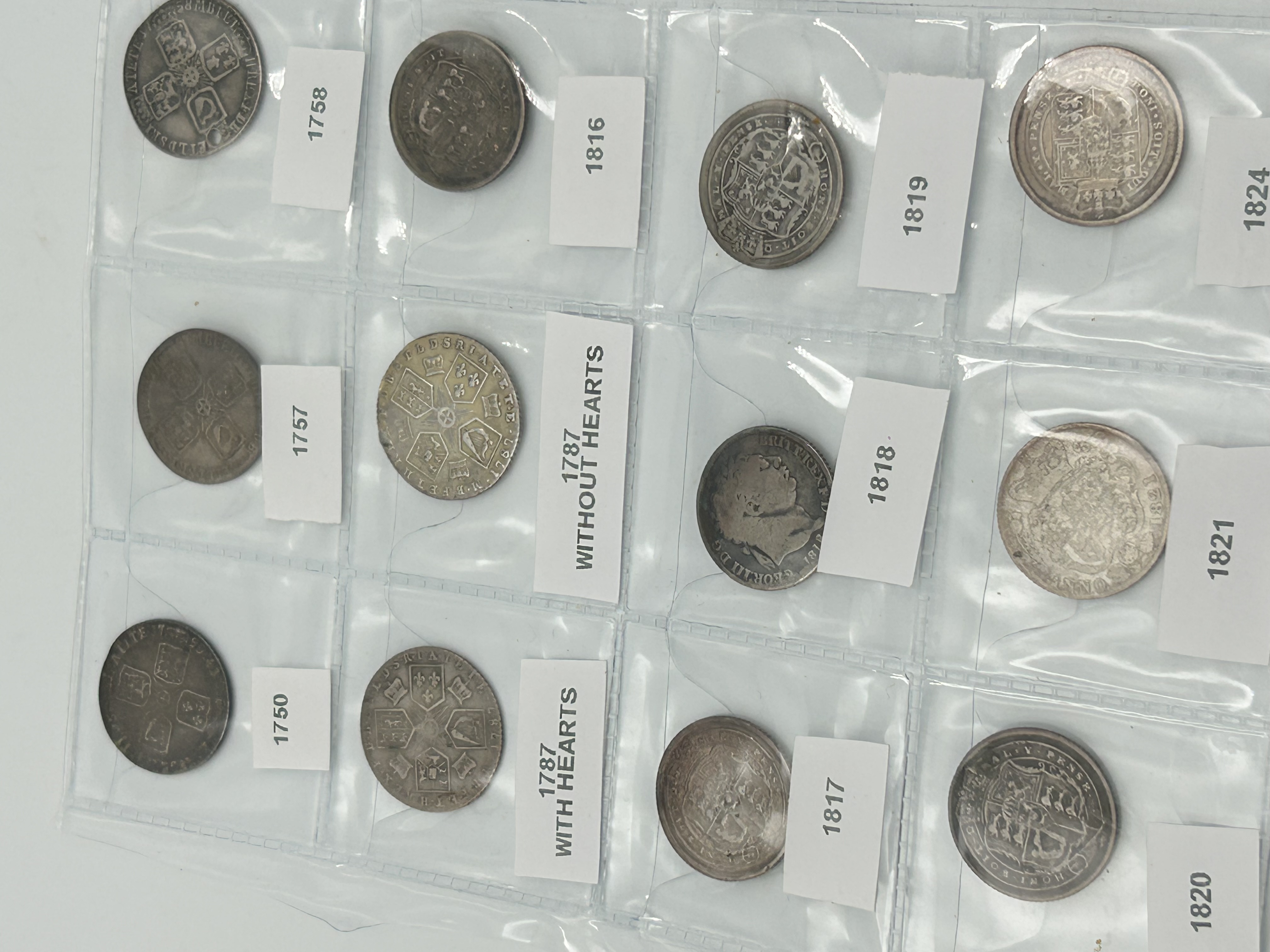A Collection of UK Silver Shillings and Sixpences, 1750-1824