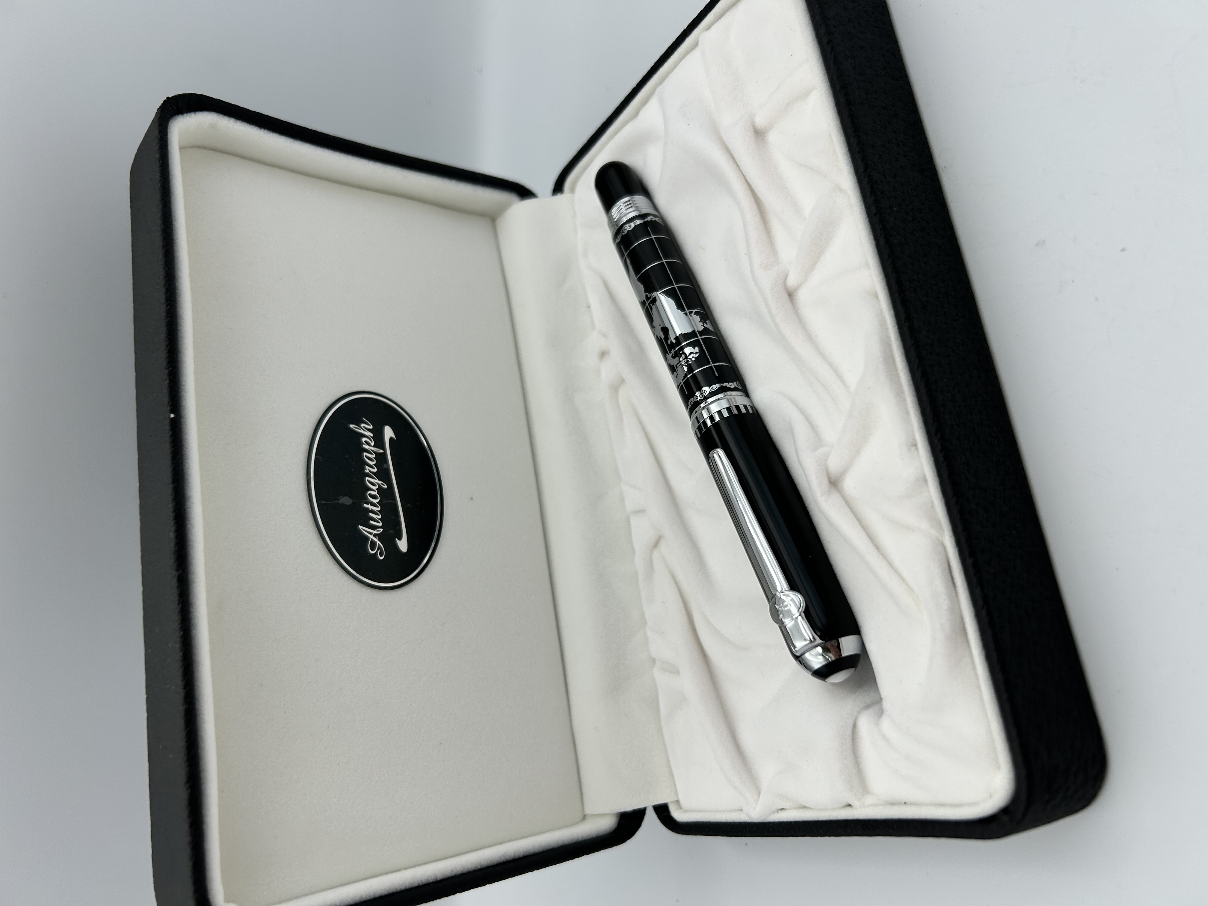 Autograph World Map Executive Rollerball Pen in Presentation Case